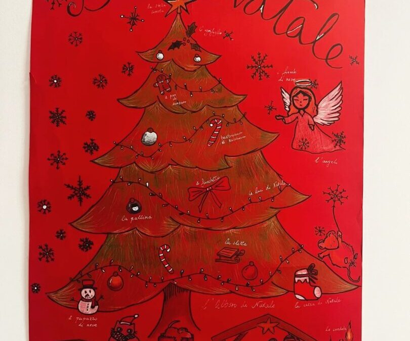 Izrada božićnog plakata na nastavi talijanskog jezika